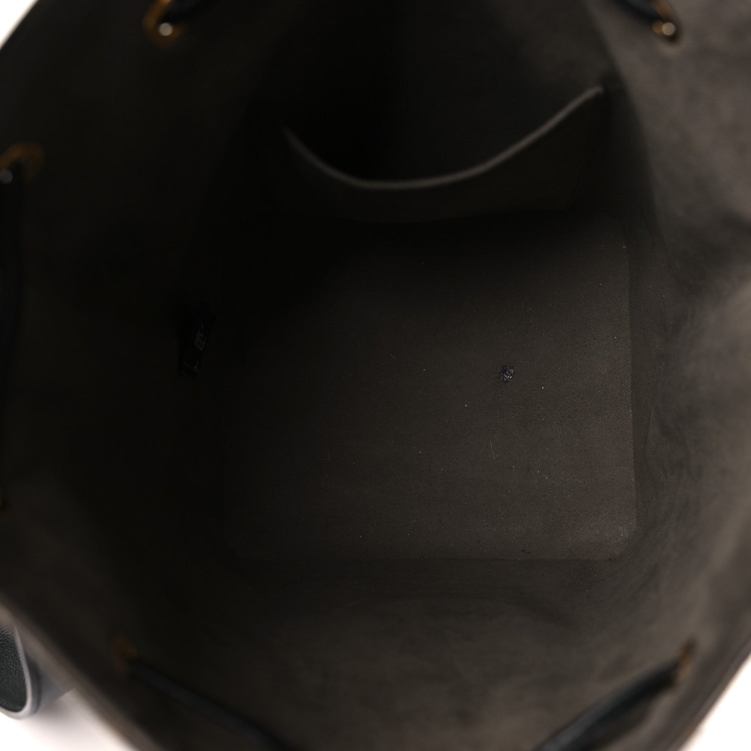 Fendi Glazed Fabric Vitello Grace F is Fendi FF 1974 Stamp Patch Grande Mon Tresor Bucket Bag Mogano Panna Black 5 of 9