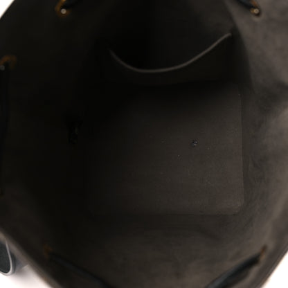 Fendi Glazed Fabric Vitello Grace F is Fendi FF 1974 Stamp Patch Grande Mon Tresor Bucket Bag Mogano Panna Black 5 of 9