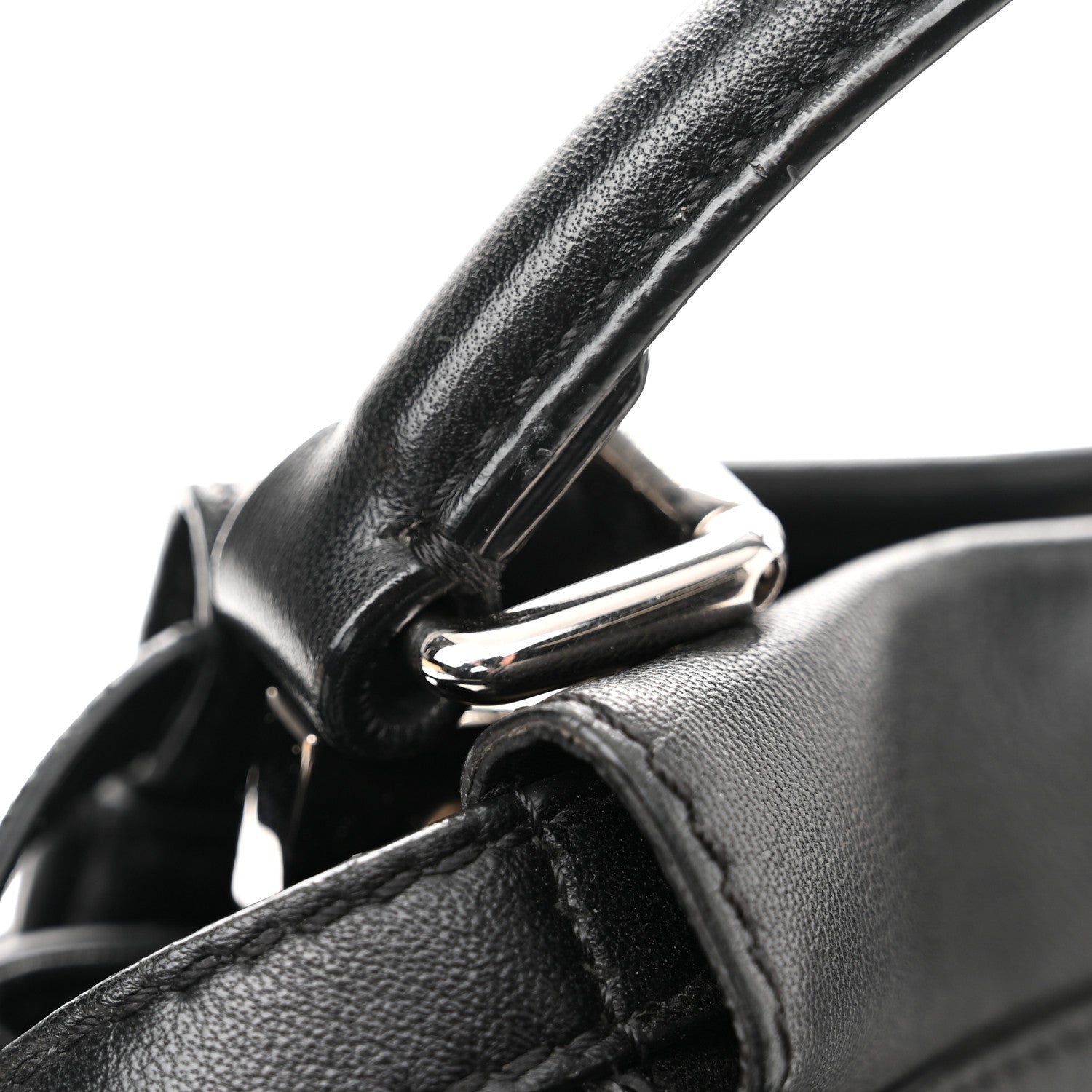 Fendi Nappa Lace Up Mini Peekaboo Iconic Satchel Black 11 of 11