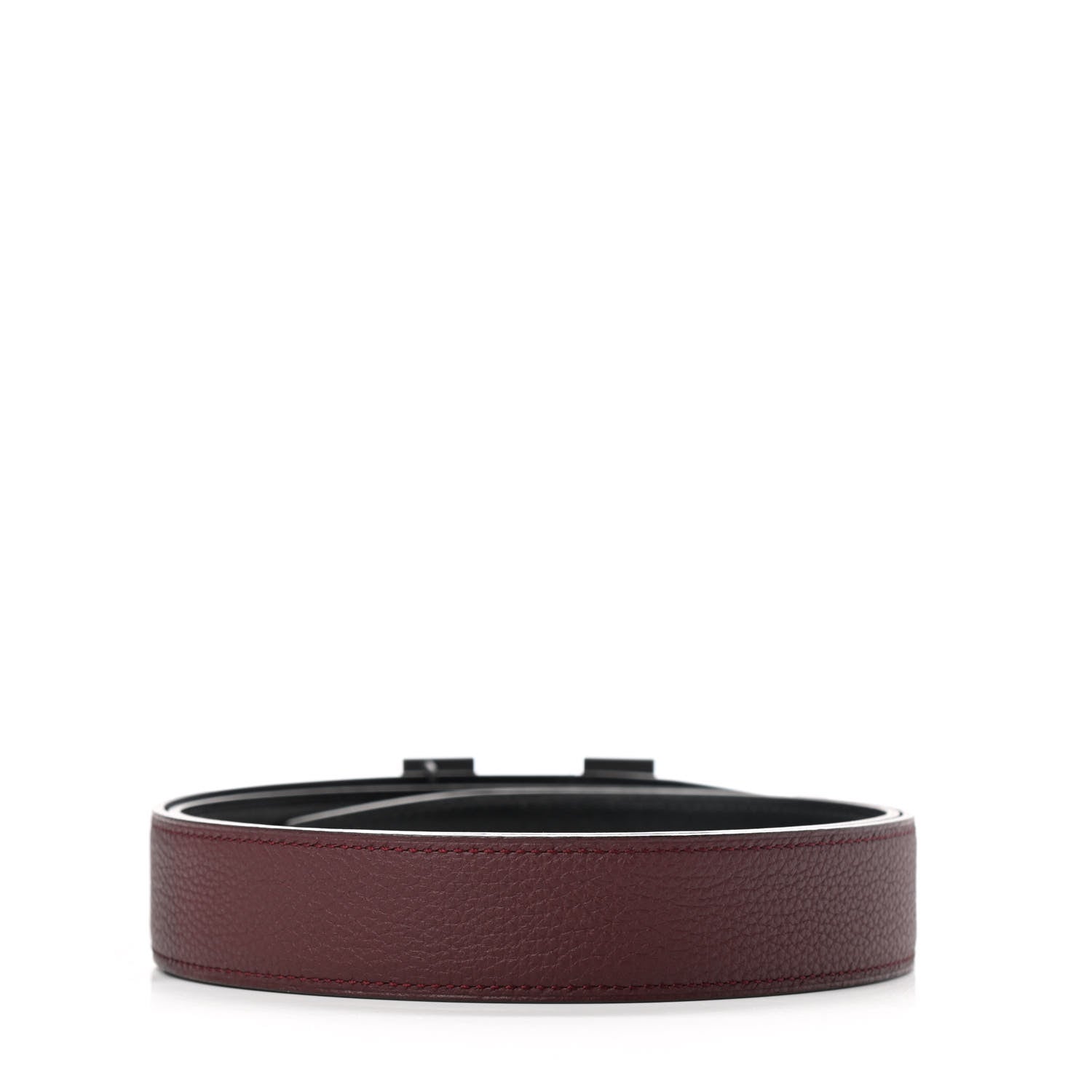Hermes Box Togo 32mm Matte H Belt 95 Black Rouge H 4 of 9