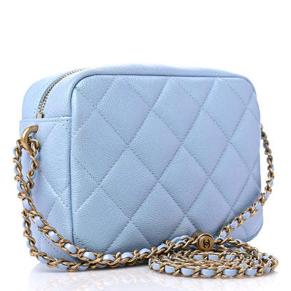 Chanel Iridescent Caviar Quilted Mini My Perfect Camera Case Light Blue 3 of 9