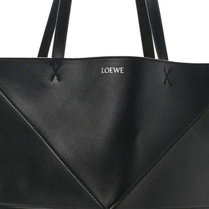 Loewe Shiny Calfskin Medium Puzzle Fold Tote Black 7 of 9