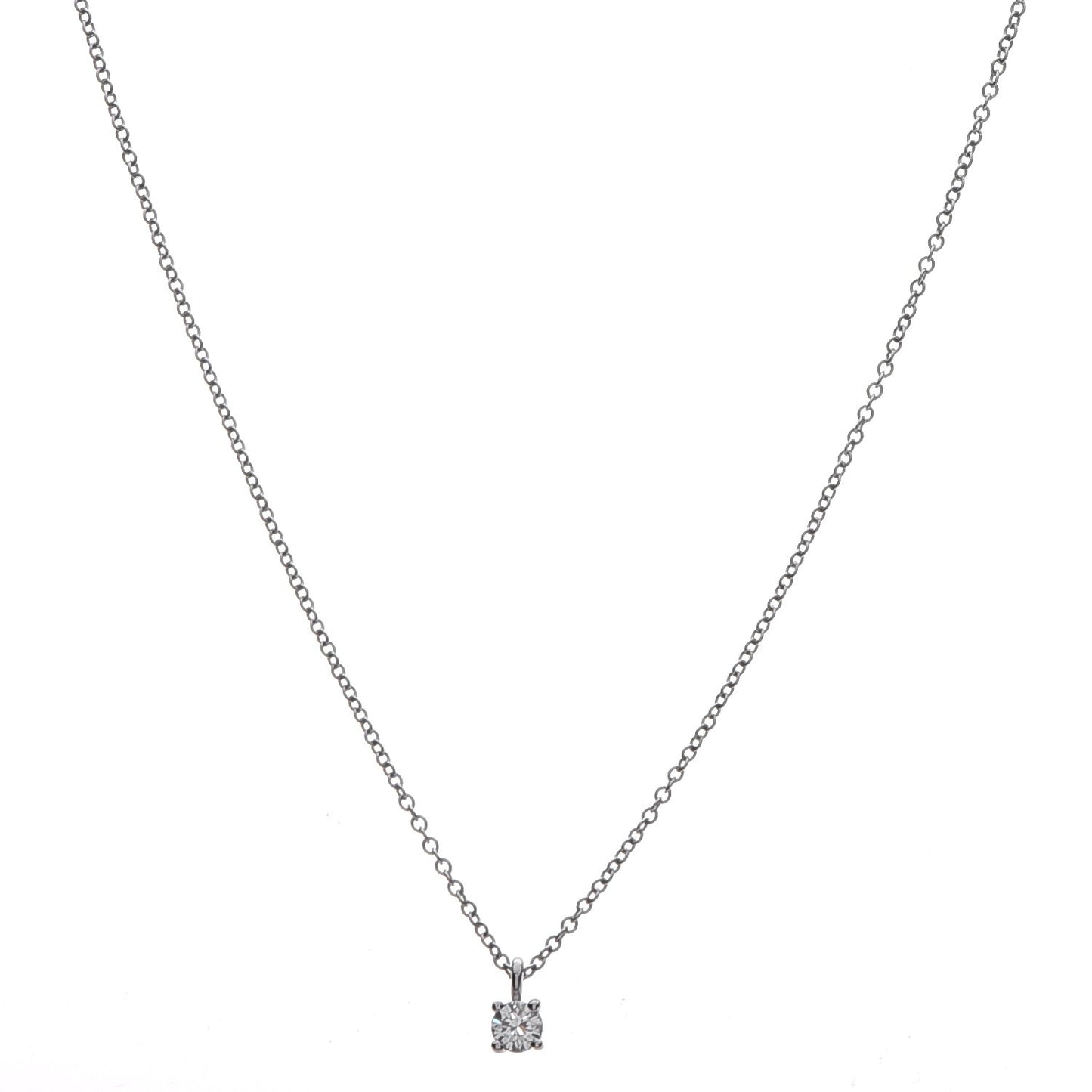 Platinum Diamond .17ct Solitaire Pendant Necklace