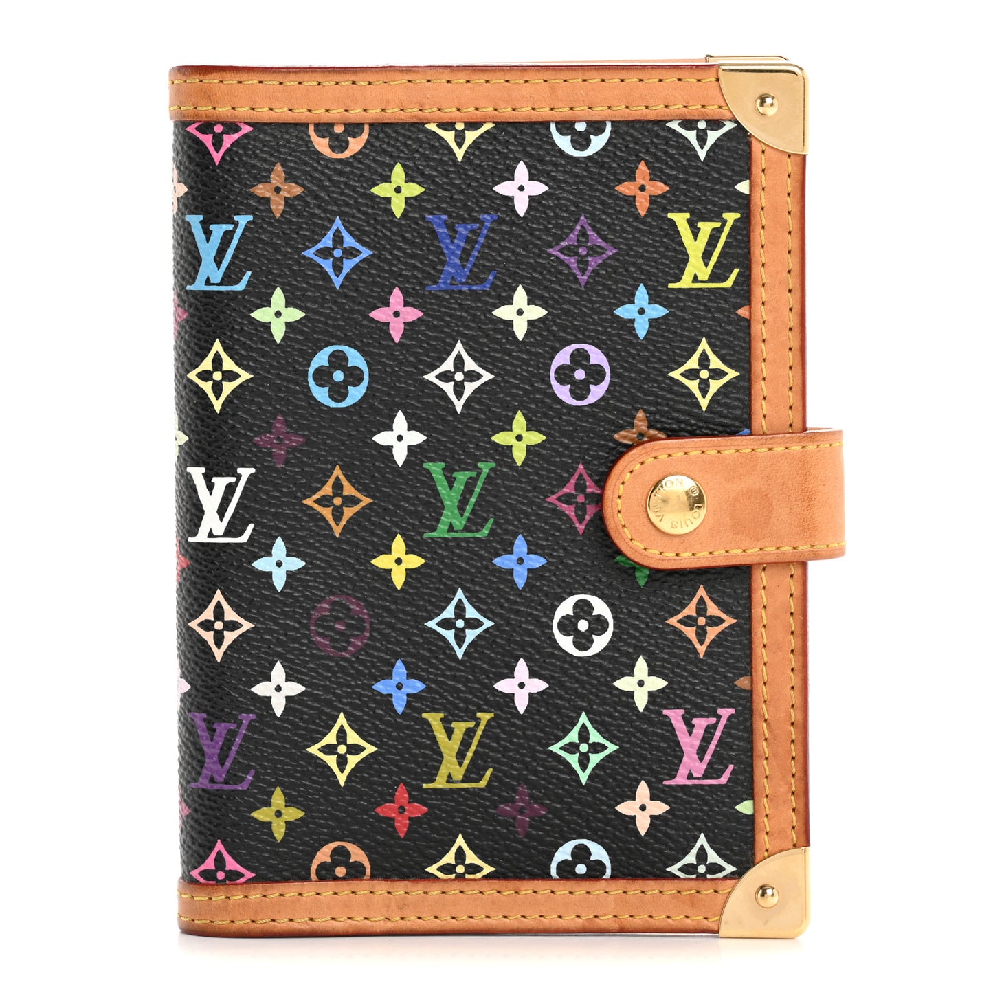 Monogram Multicolor Small Ring Agenda Cover Black
