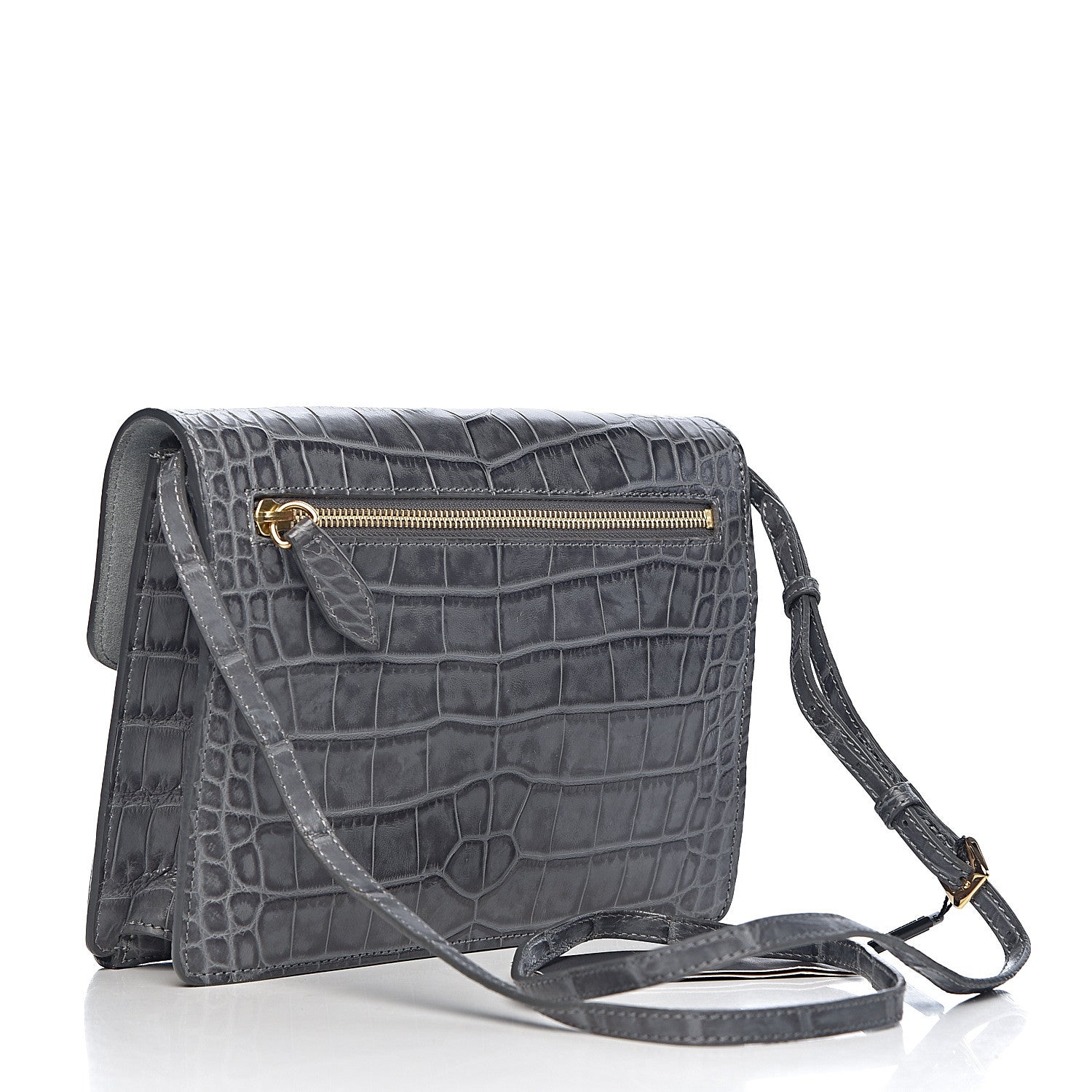 Burberry Alligator Small Macken Crossbody Bag Grey 3 of 10