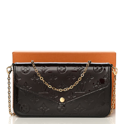 Louis Vuitton Vernis Pochette Felicie Chain Wallet Amarante 11 of 11