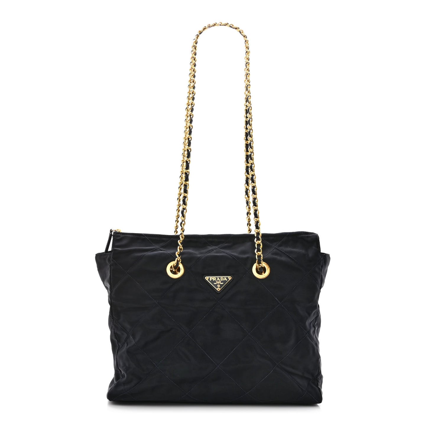 Nylon Tessuto Quilted Shoulder Bag Blue