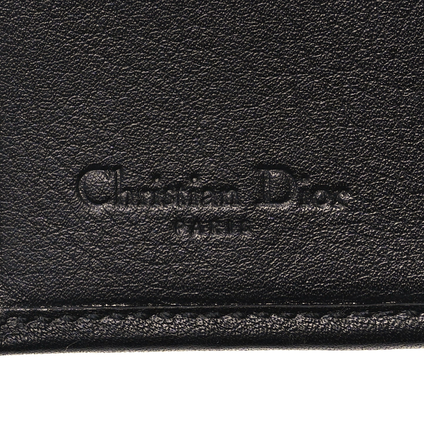 Calfskin Studded Peace Compact Wallet Black