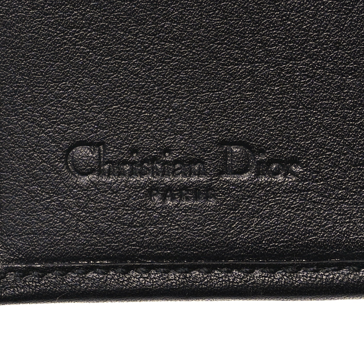 Christian Dior Calfskin Studded Peace Compact Wallet Black 6 of 8