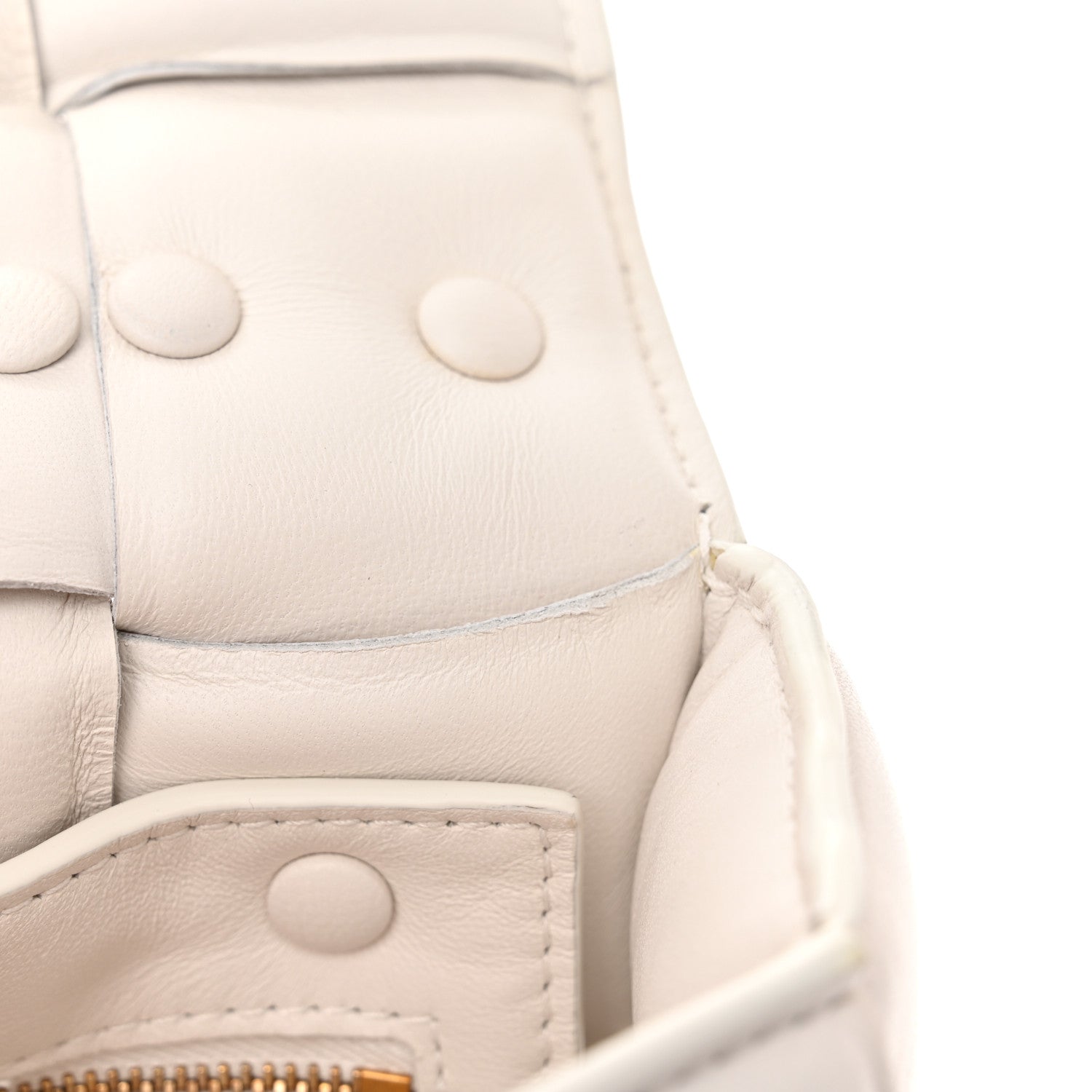 Bottega Veneta Lambskin Maxi Intreccio Padded Chain Cassette Crossbody Bag White 10 of 10