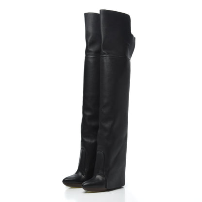 Givenchy Calfskin Newton Over The Knee Boots 35.5 Black Marron 4 of 18