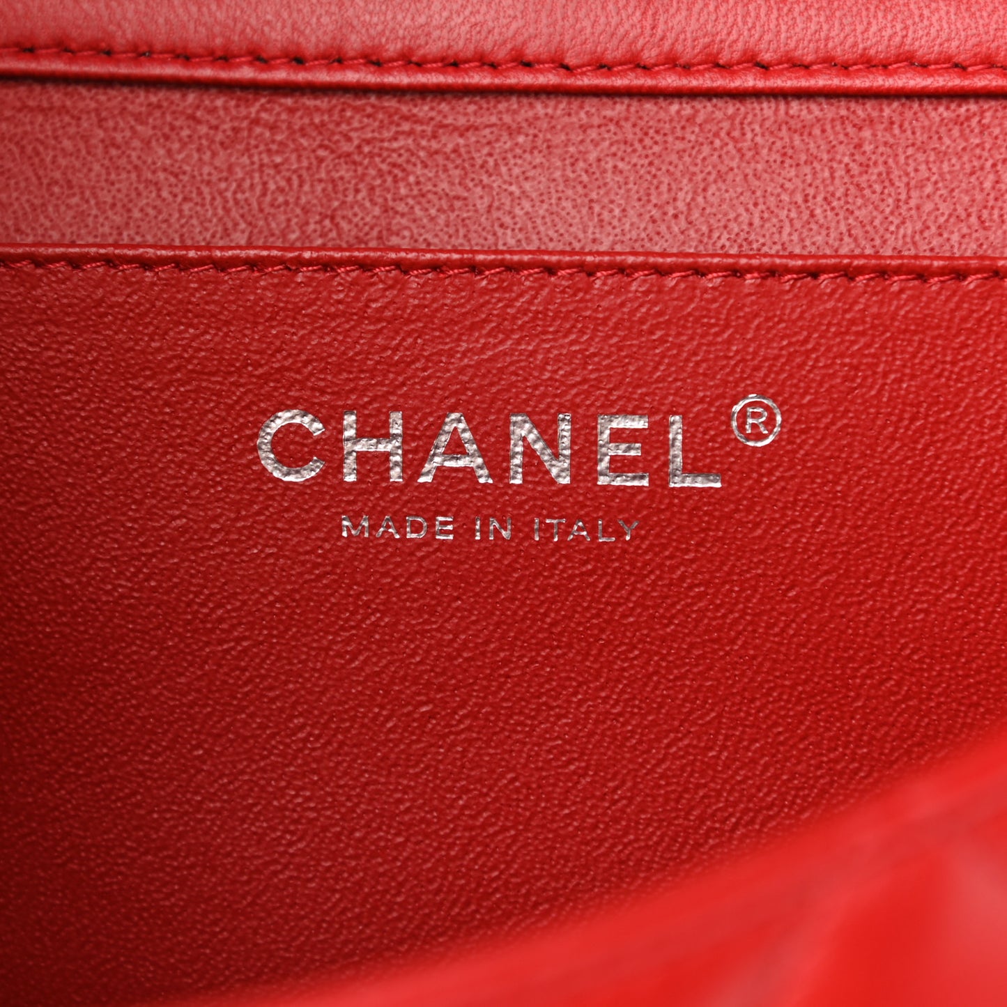 Lambskin Quilted Clutch With Chain Flap Red