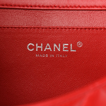 Chanel Lambskin Quilted Clutch With Chain Flap Red 6 of 11