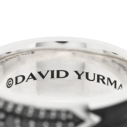 David Yurman Sterling Silver Black Diamond Forged Carbon Beveled Band Ring 60 9 4 of 5