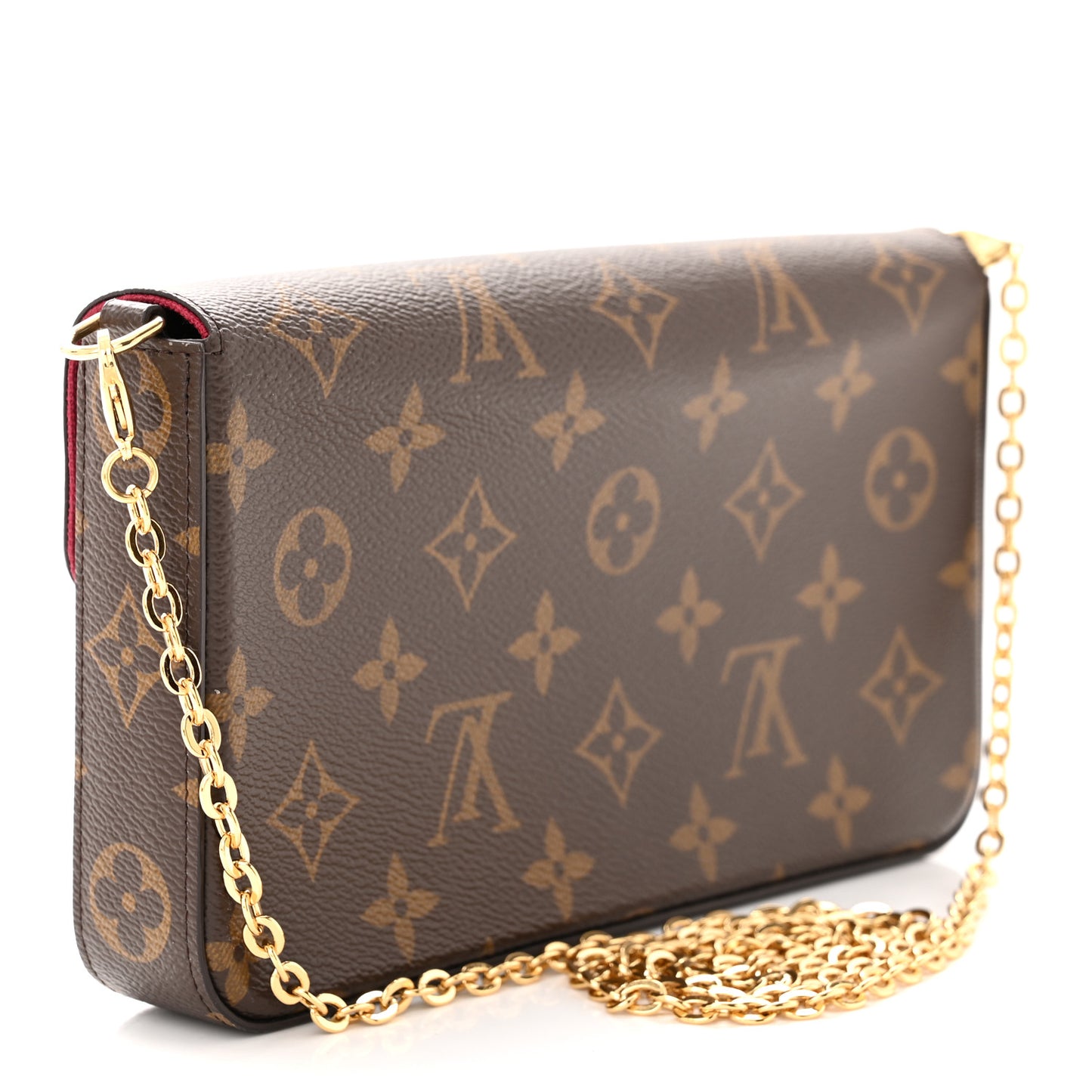 Monogram Pochette Felicie Chain Wallet Fuchsia