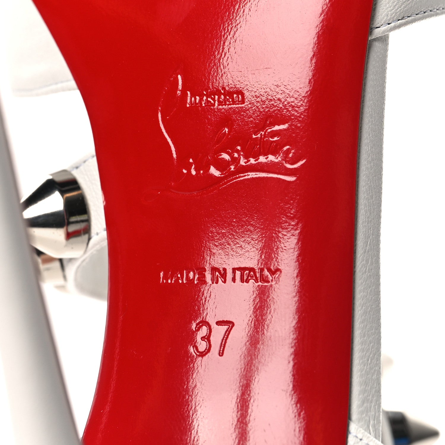 Christian Louboutin Calfskin Spikita Slingback 100 Stiletto Pumps 37 White 7 of 10