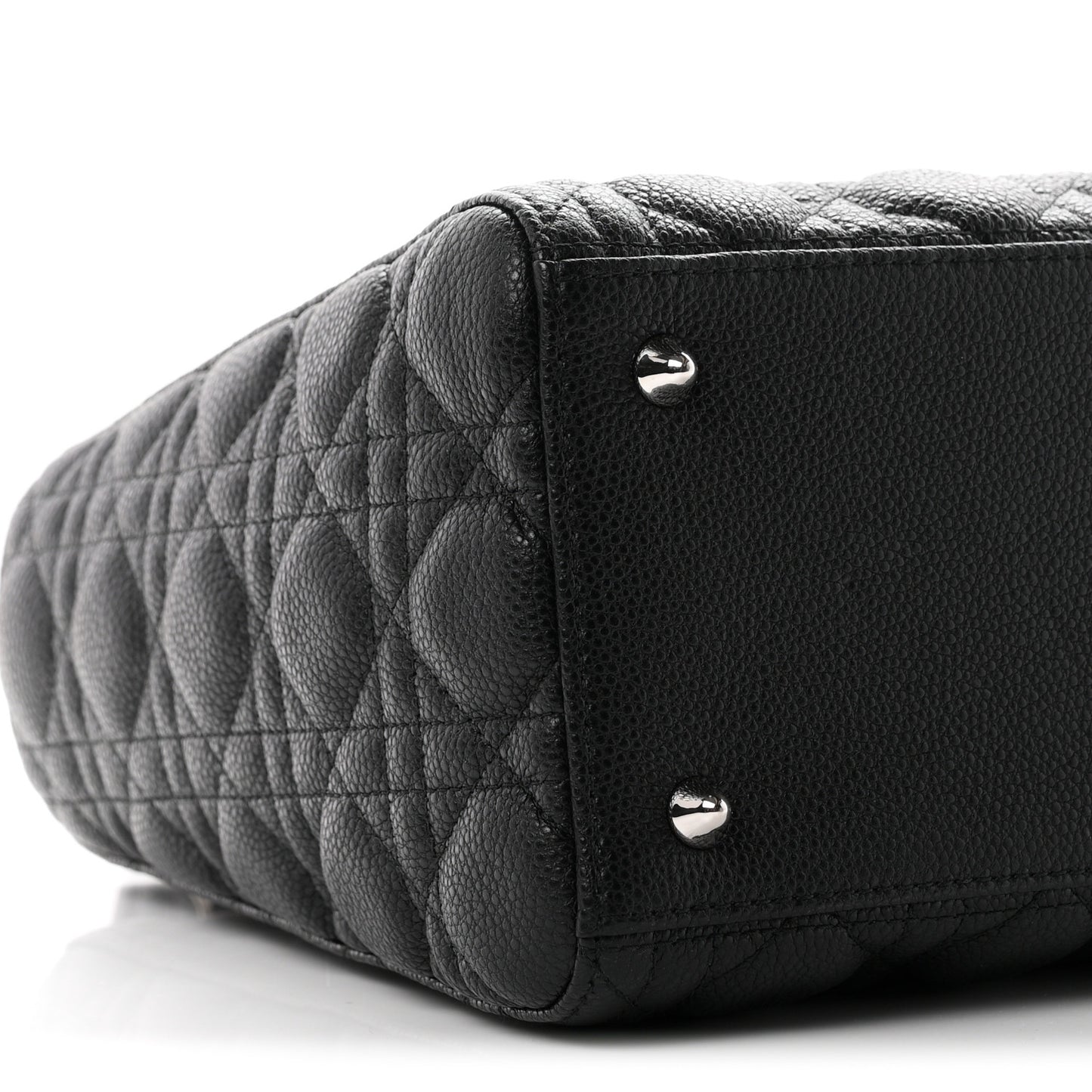 Grained Calfskin Cannage Medium Lady Dior Black
