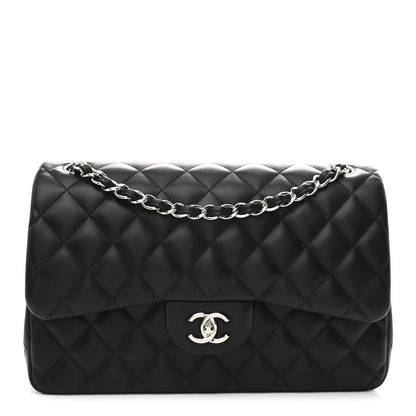 Chanel Lambskin Quilted Jumbo Double Flap Black 1 of 11