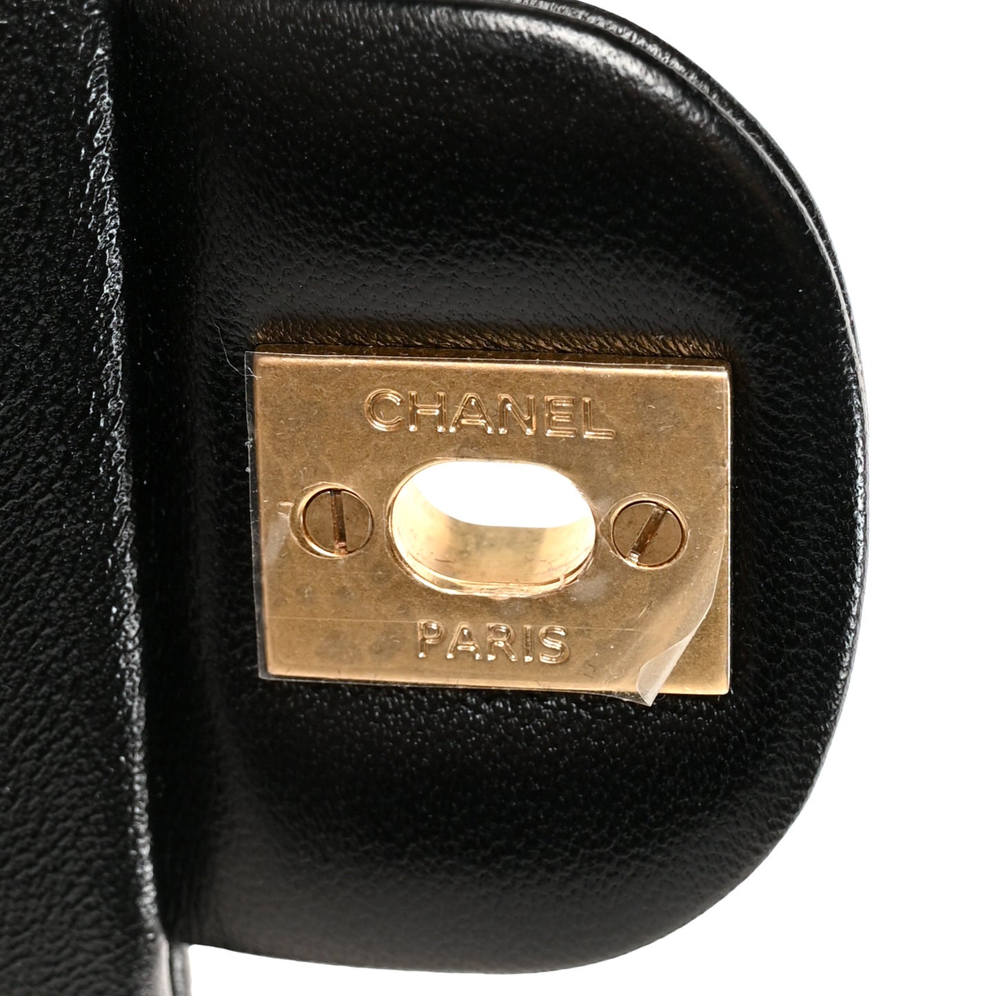 Lambskin Quilted Mini Rectangular Pearl Crush Flap Black