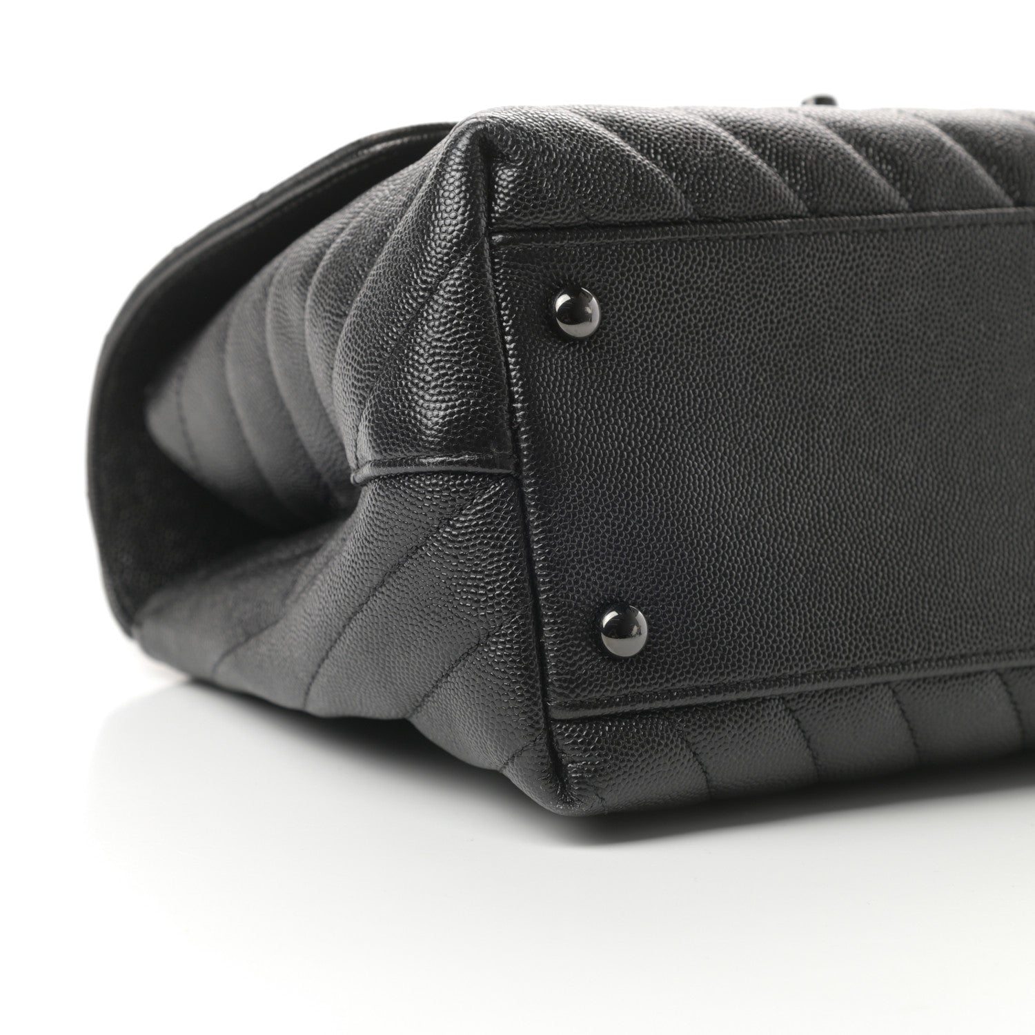 Chanel Caviar Chevron Quilted Small Coco Handle Flap So Black 9 of 13