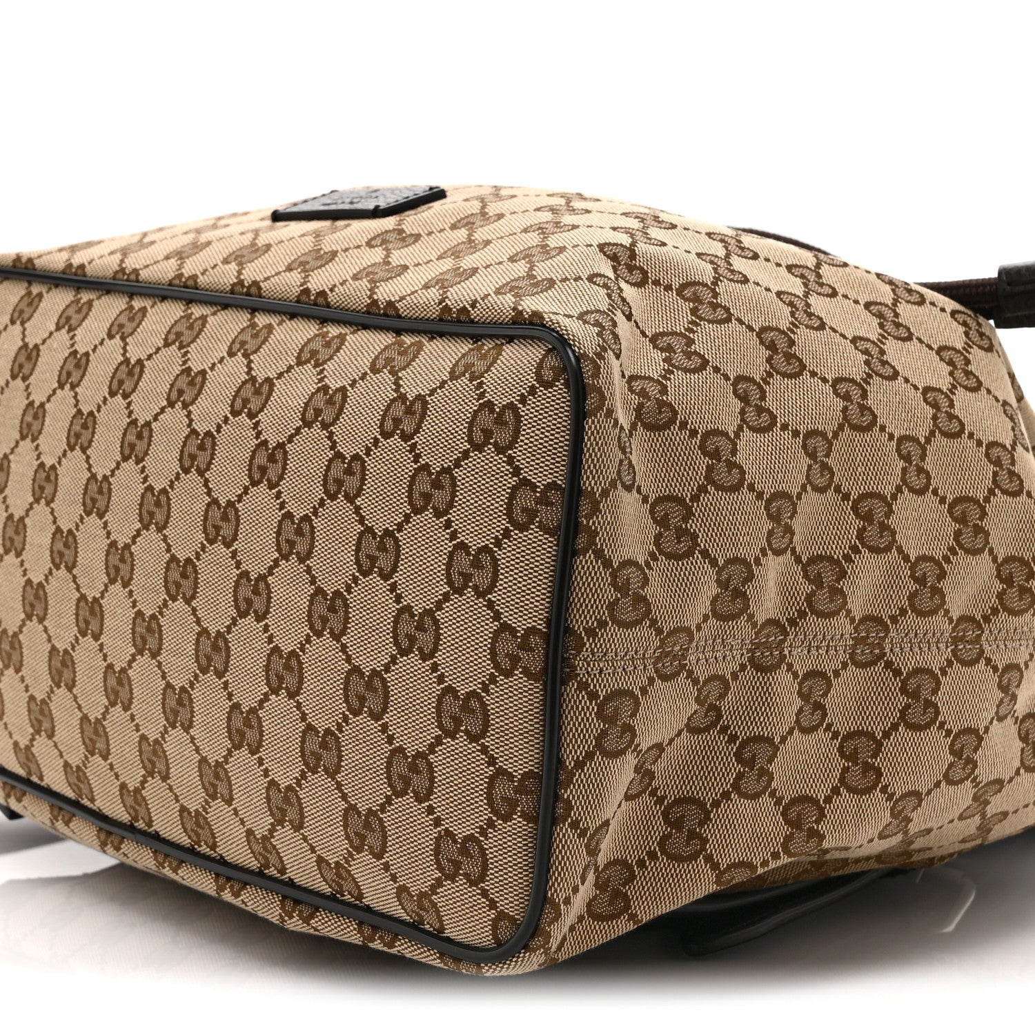Gucci Monogram Dollar Calfskin O Drawstring Backpack Beige Ebony Testa di Moro Dark Chocolate 10 of 11