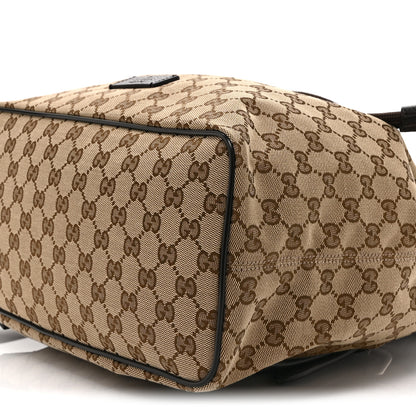 Gucci Monogram Dollar Calfskin O Drawstring Backpack Beige Ebony Testa di Moro Dark Chocolate 10 of 11