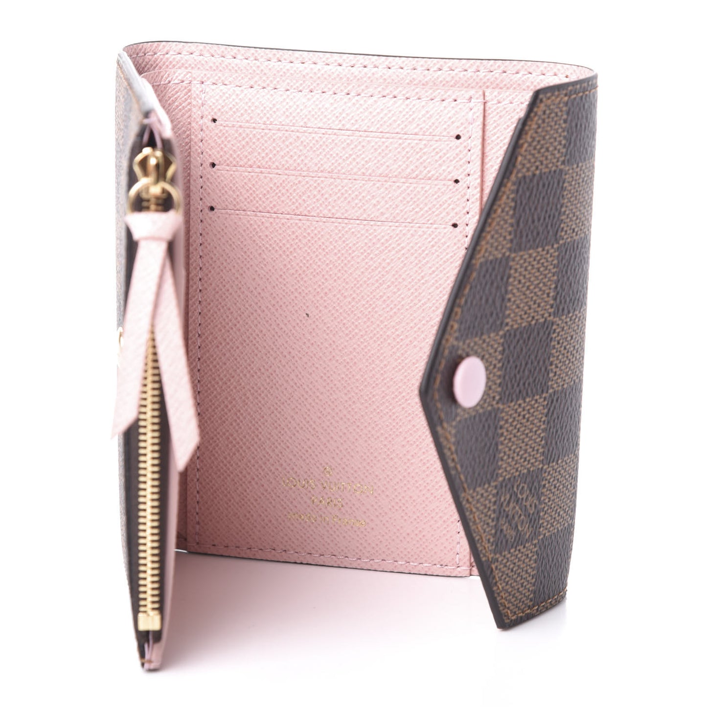 Damier Ebene Victorine Wallet Rose Ballerine