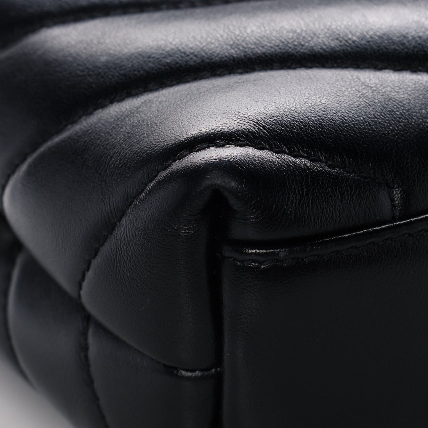 Calfskin Y Quilted Monogram Toy Loulou Crossbody Bag Black