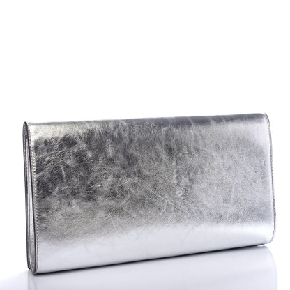 Saint Laurent Metallic Calfskin Monogram Large Belle De Jour Clutch Silver 3 of 9