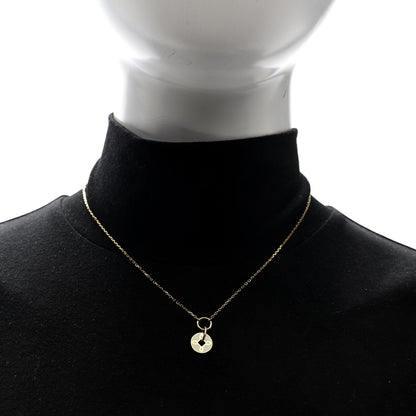 Foundrae 18K Yellow Gold Enamel Petite Champleve True Love Knot Necklace White 2 of 5