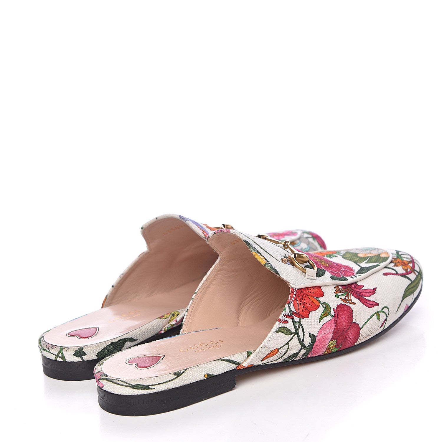 Gucci Canvas Flora Womens Princetown Slippers 39 White Multicolor 4 of 19