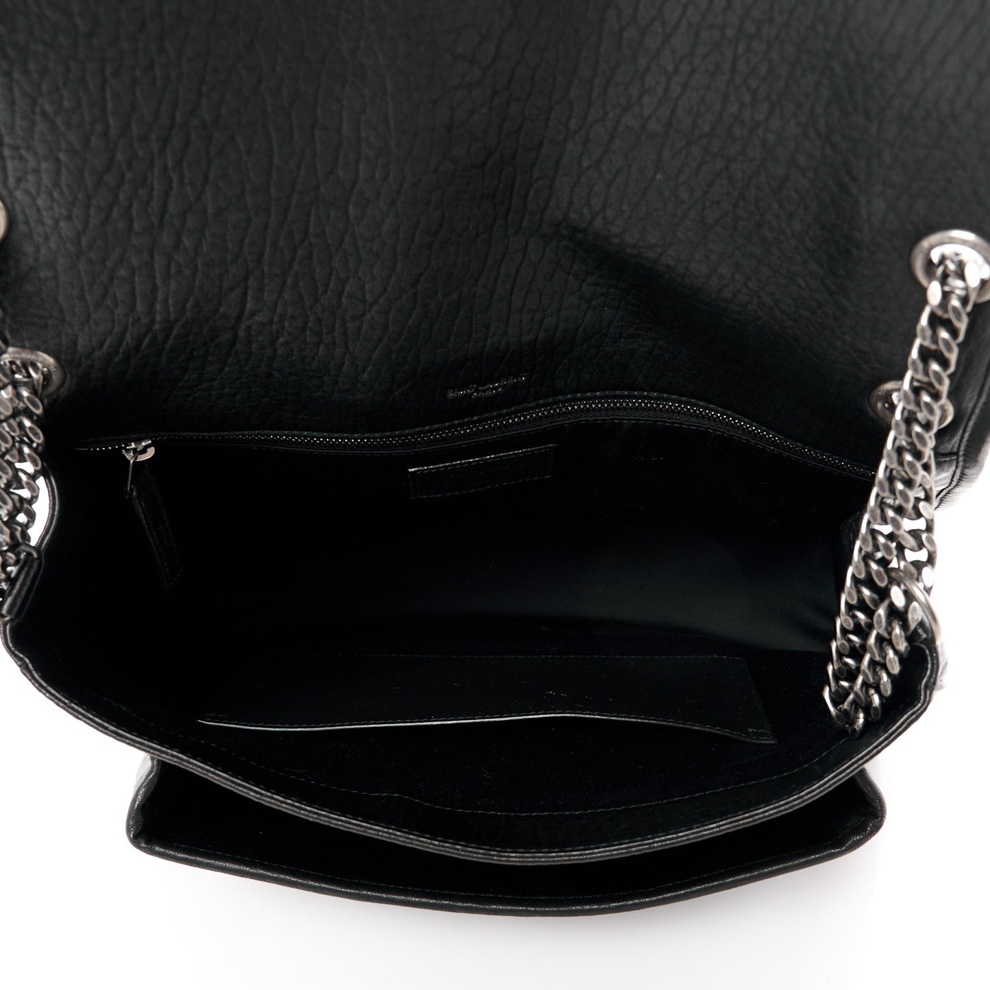 Grained Lambskin Monogram Large Niki Chain Satchel Black