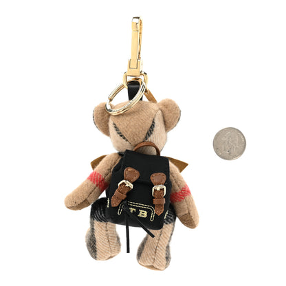 Burberry Cashmere House Check Thomas Rucksack Bear Bag Charm Camel 2 of 3