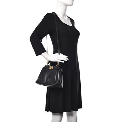 Fendi Nappa Mini Peekaboo Iconic Satchel Black 2 of 18
