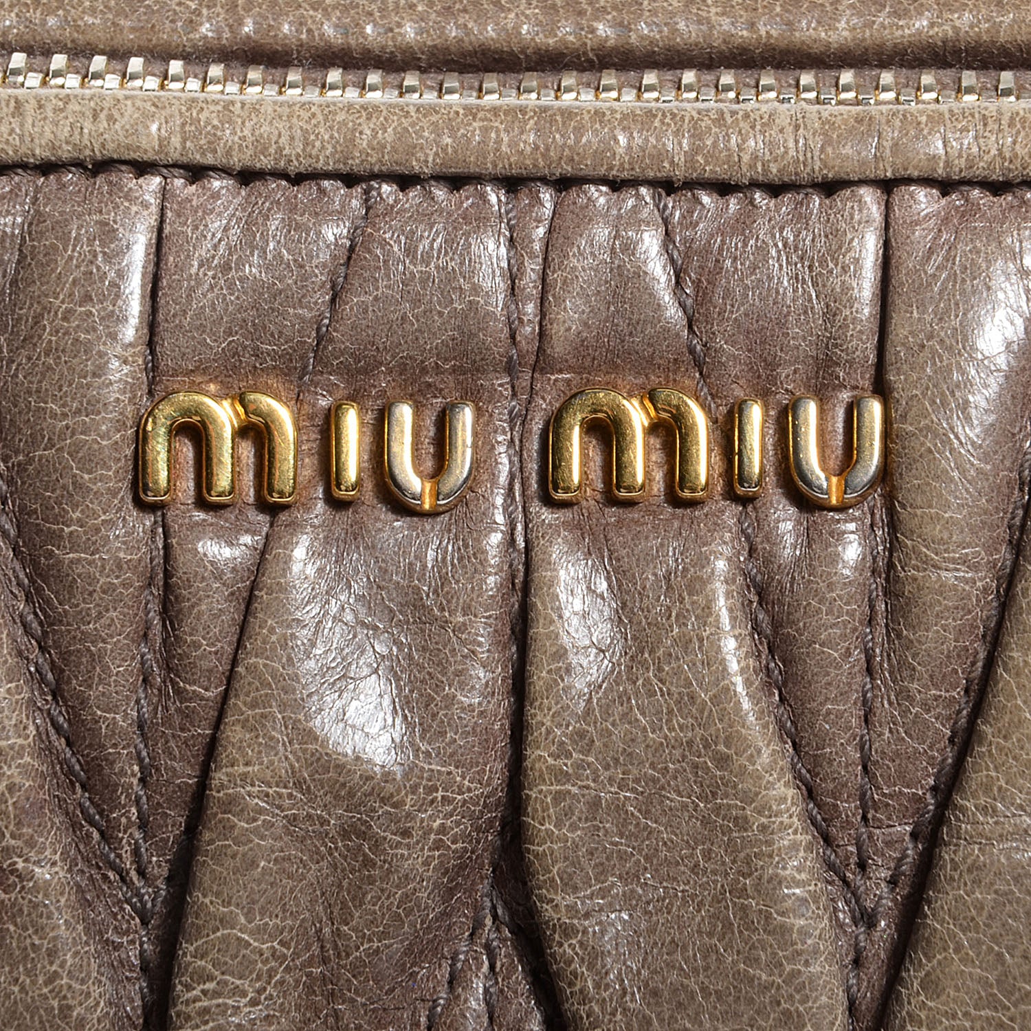 Miu Miu Leather Matelasse Lux Shoulder Bag Argilla 7 of 7