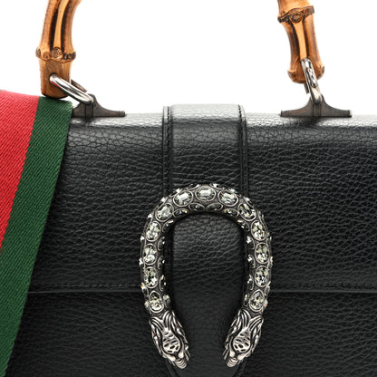 Gucci Dollar Calfskin Crystal Web Mini Dionysus Bamboo Top Handle Bag Black Black Diamond 8 of 12