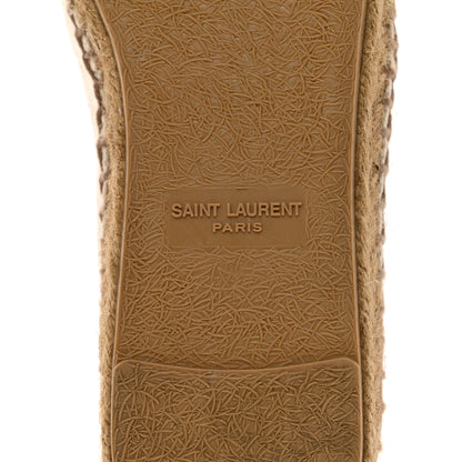 Saint Laurent Canvas Nappa Elba Light Logo Embroidered Espadrilles 36 Panna 6 of 10