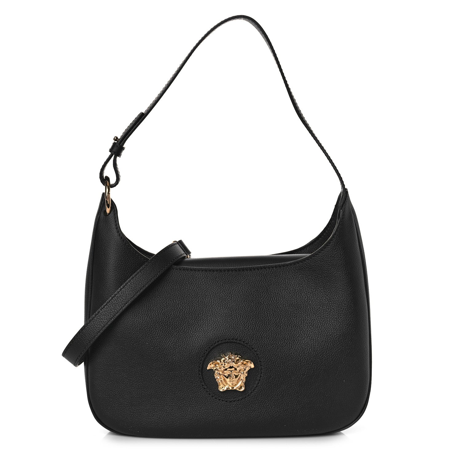 Versace Calfskin La Medusa Medium Hobo Crossbody Black 1 of 8