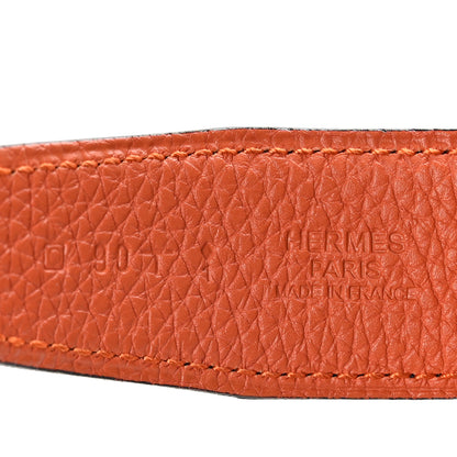 Hermes Box Togo 32mm H Belt 90 36 Black Orange 3 of 5