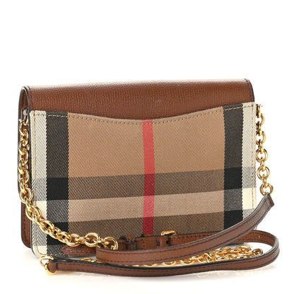 Burberry Derby Calfskin House Check Mini Hampshire Crossbody Tan 3 of 12