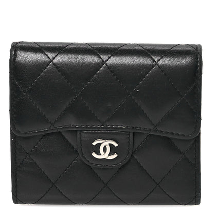 Chanel Lambskin Quilted Compact Flap Wallet Black 1 of 9