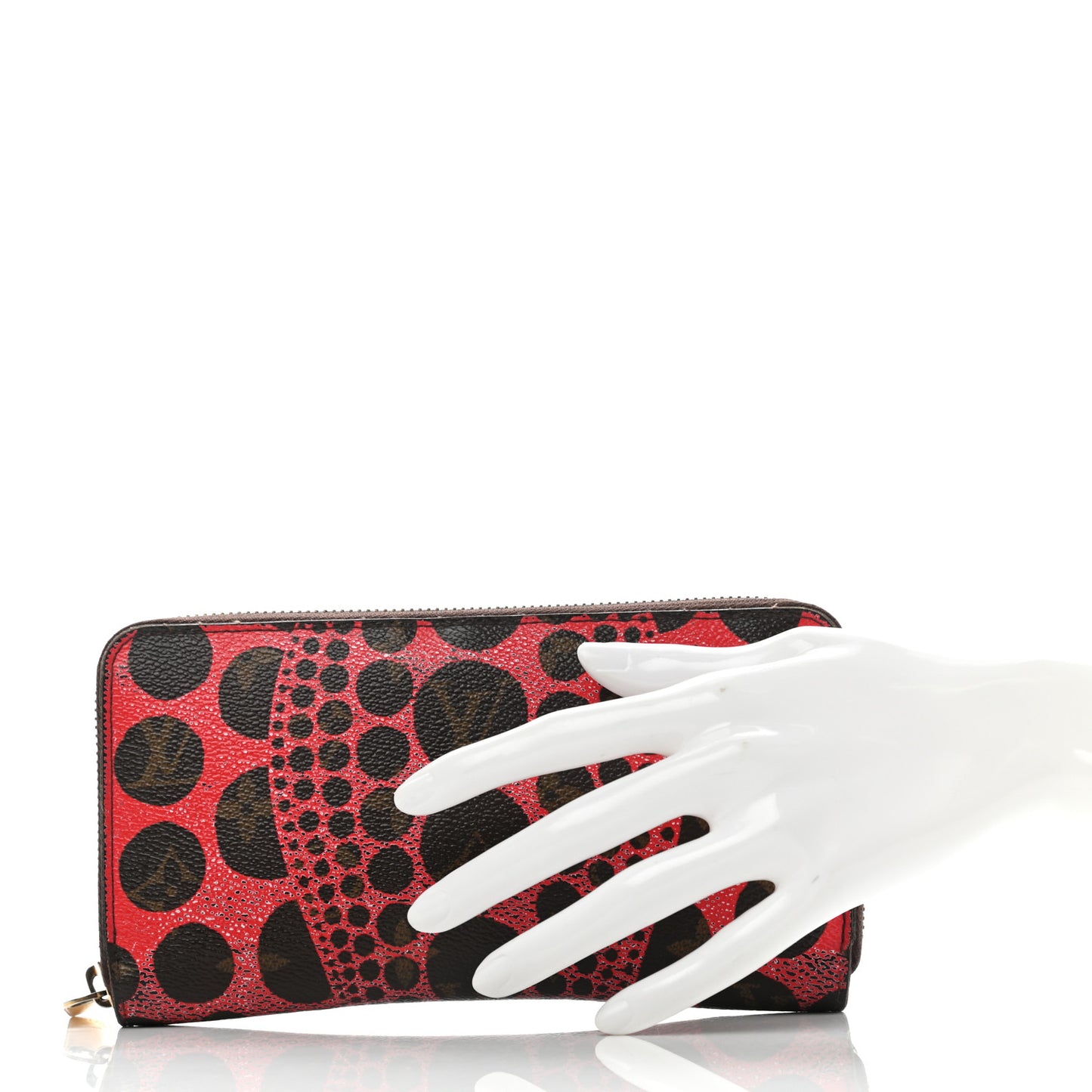 Monogram Kusama Pumpkin Dots Zippy Wallet Red