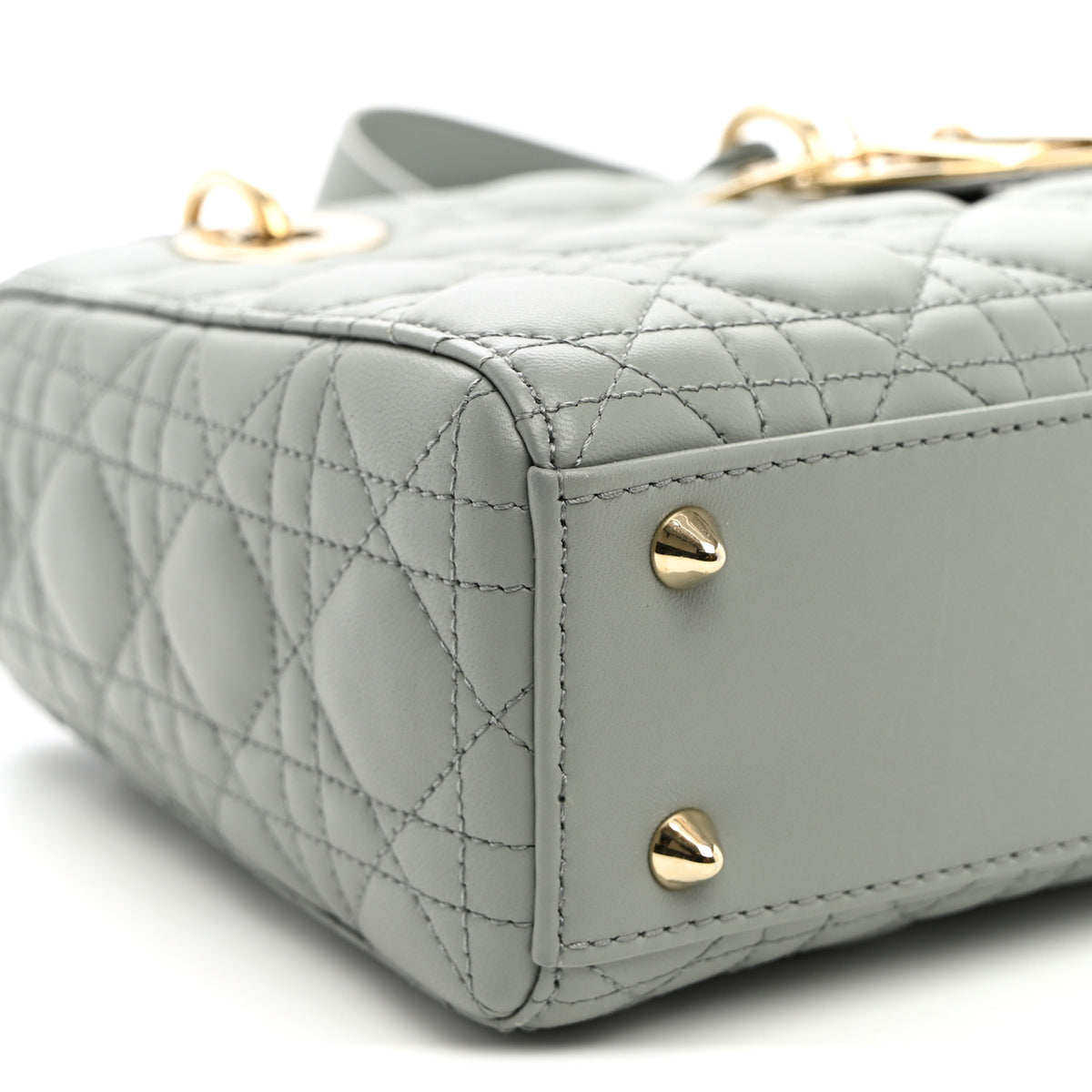 Christian Dior Lambskin Cannage Small My ABCDior Lady Dior Grey 9 of 10