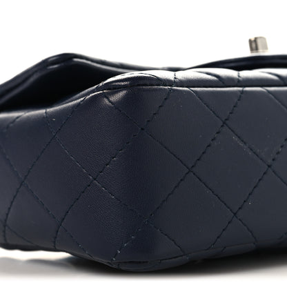 Chanel Lambskin Quilted Mini Rectangular Flap Dark Navy Blue 9 of 10