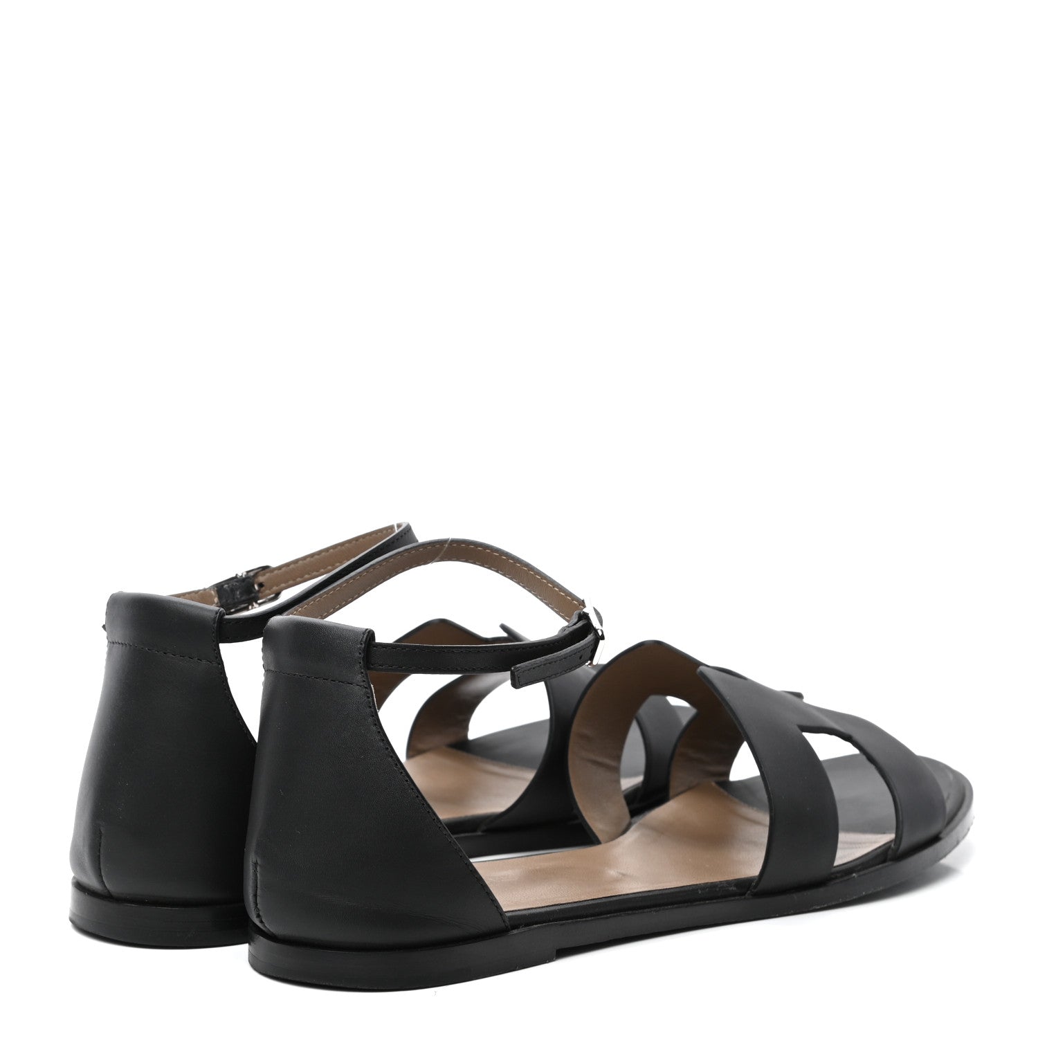 Hermes Calfskin Santorini Sandals 41 Black 4 of 14