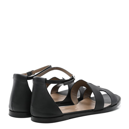 Hermes Calfskin Santorini Sandals 41 Black 4 of 14