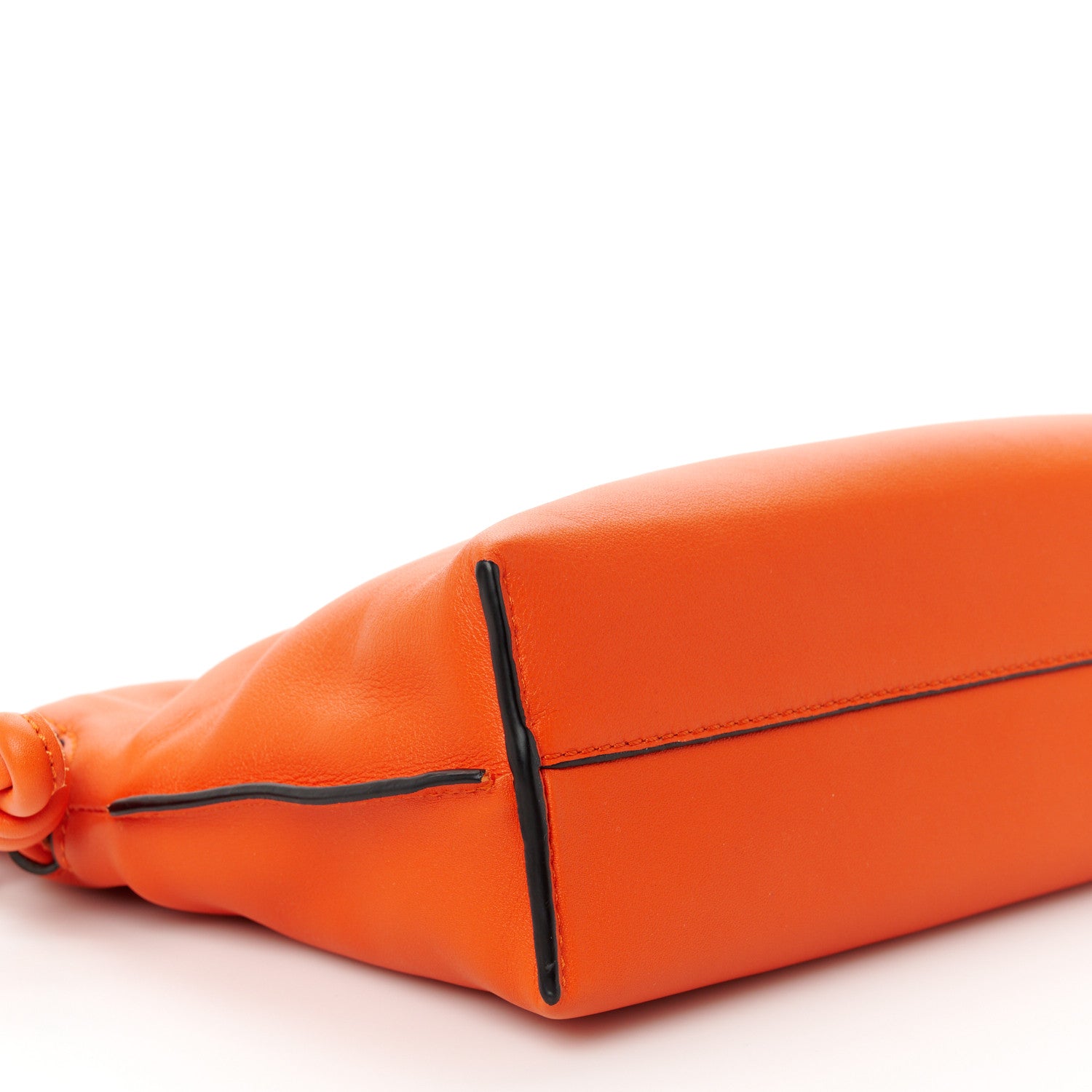Loewe Nappa Calfskin Mini Flamenco Knot Clutch With Chain Orange 10 of 11