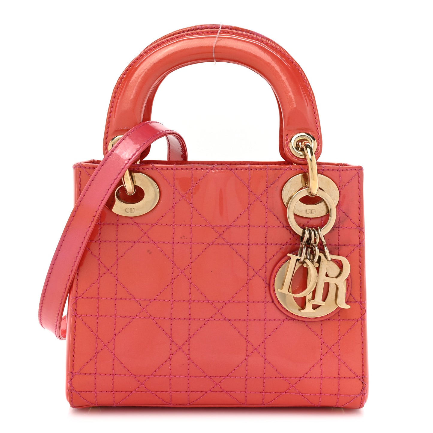 Patent Cannage Mini Lady Dior Pink
