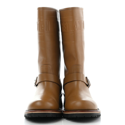 Christian Dior Calfskin Embossed Dior Quest 35mm Biker Boots 38.5 Natural 2 of 12