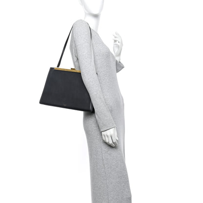 Celine Smooth Calfskin Medium Clasp Shoulder Bag Black 2 of 11